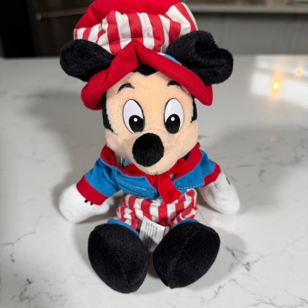 Disney World Uncle Sam Mickey Mouse Bean Bag Plush Patriotic USA Americana 8"